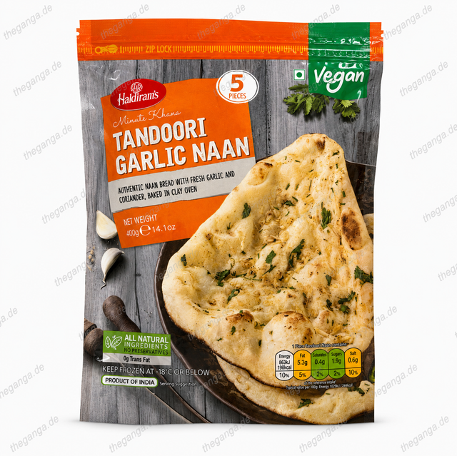 HALDIRAM FROZ. NAAN TANDOORI
GARLIC 400g