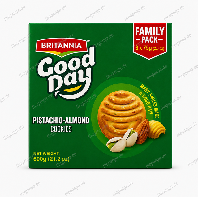 BRITANNIA BISCUITS GOOD DAY
PISTACHIO ALMOND (8 x 75g) 600g