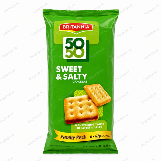 BRITANNIA BISCUITS 50-50 SWEET & SALTY (6 x 62g) 372g